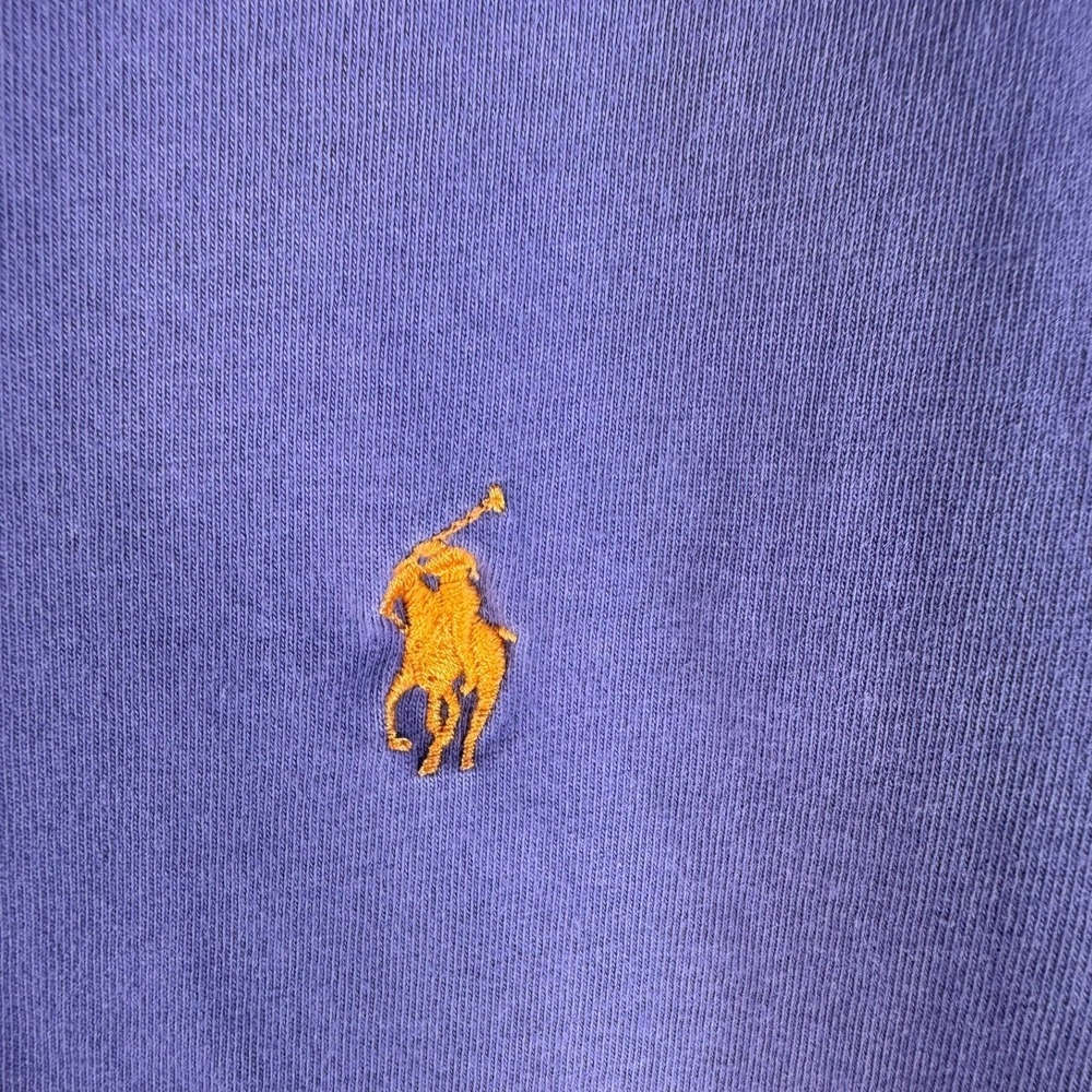 Polo Ralph Lauren Mens Purple Short Sleeve T-Shirt Orange Pony Logo Size Medium - Picture 2 of 6